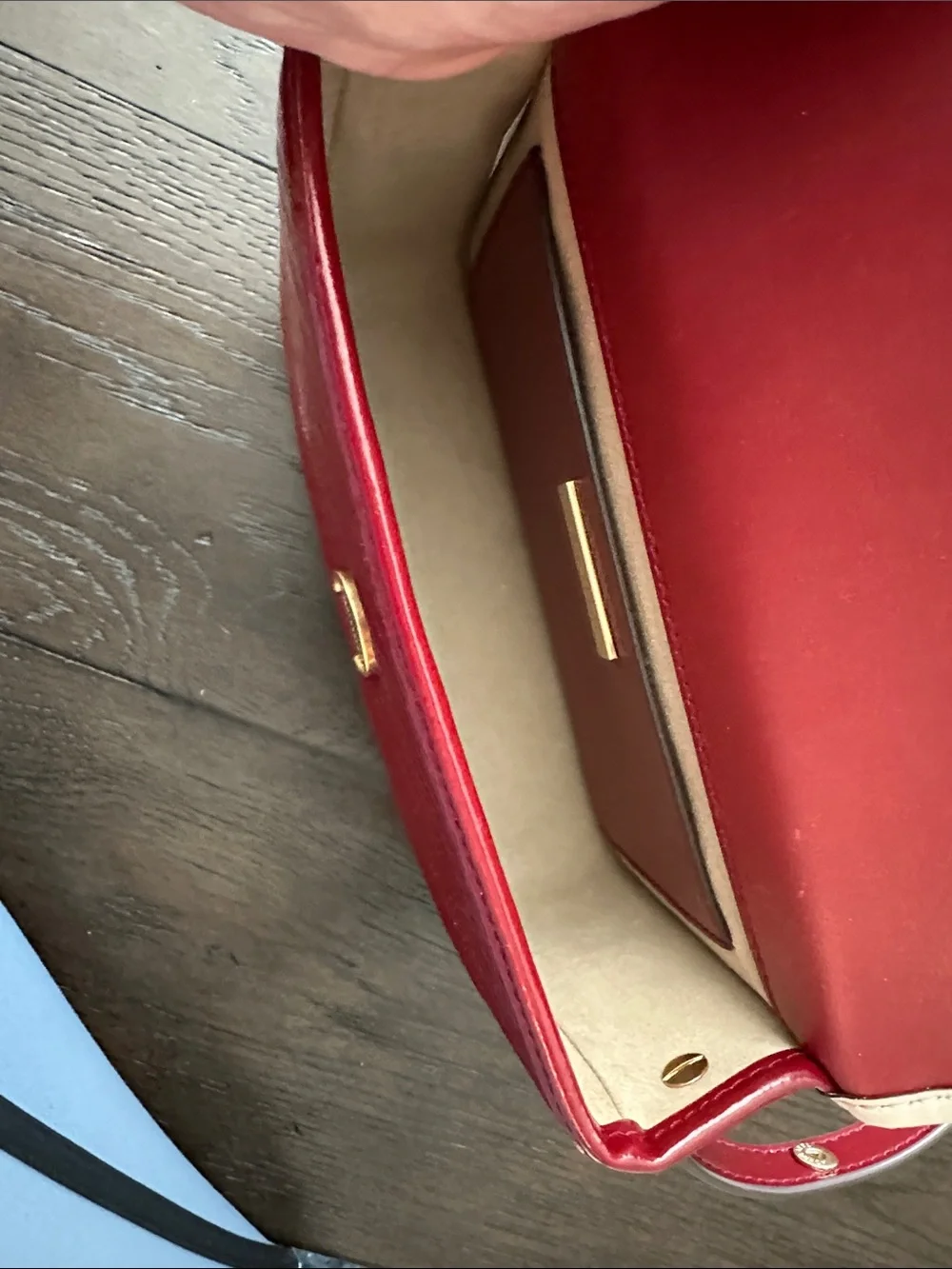 Tory Burch Dark Red Quilted leather Crossbody with Cream Trim